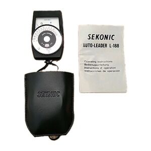 SEKONIC AUTO LEADER L-188 COMPACT HANDHELD EXPOSURE METER CASE & MANUAL
